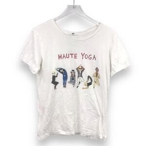 Unfortunate Portrait Womens Haute Yoga T-Shirt L Short Sleeve White Crew Neck